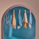 BLOCK WINDOW GRID gold tea towel - STRUCTURE capsule collection - Yellow - Design : KVP - Textile Design 5
