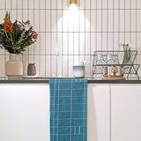 Essuie de vaisselle BLOCK WINDOW GRID caucase - Collection capsule STRUCTURE - Vert - Design : KVP - Textile Design 3