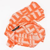 Essuie de vaisselle BLOCK WINDOW capucine - Collection capsule STRUCTURE - Orange - Design : KVP - Textile Design 4