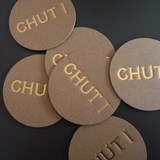 Coaster RE-USE - guilding on recycled cardboard / x 6 - Gold - Design : Beatrix Li-Chin Loos 4