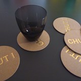Coaster RE-USE - guilding on recycled cardboard / x 6 - Gold - Design : Beatrix Li-Chin Loos 5