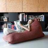 Triangle chunky knit bean bag pouf - Terracotta - Brown - Design : Panapufa 2