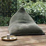 Triangle chunky knit bean bag pouf - Olive - Brown - Design : Panapufa 3