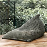 Triangle chunky knit bean bag pouf - Olive - Brown - Design : Panapufa 2