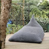 Triangle chunky knit bean bag pouf - Graphite - Brown - Design : Panapufa 4