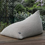 Triangle chunky knit bean bag pouf - Linen - Brown - Design : Panapufa 4