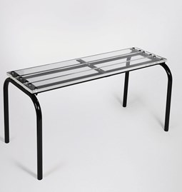 Transparent bench - Black powder-coated steel