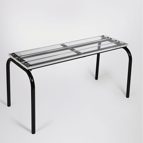 Transparent bench - Black powder-coated steel - Design : Laurent Badier Design