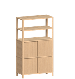Cloe Modular Storage System Shelf - Oak with Oak Wood Doors
