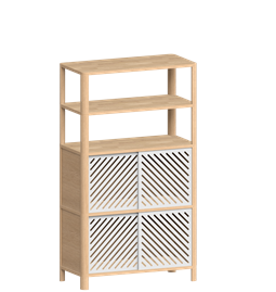 Cloe Modular Storage System Shelf - Oak with White Metal Doors