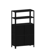 Cloe Système de Rangement Modulaire - Noir avec portes en bois de chêne noir 6