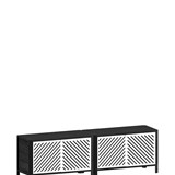 Cloe Meuble TV avec système de rangement modulaire - Noir avec portes en métal blanc 7
