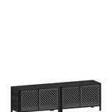 Cloe Meuble TV avec système de rangement modulaire - Noir avec portes en métal noir 7