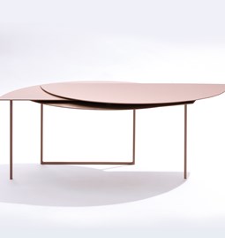 Table Basse extensible ALHENA - Acier couleur brique