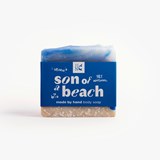 SON OF A BEACH surgras soap, 110g. - Dead Sea salt & kaolin clay - Blue - Design : Hank Brussels 3