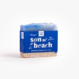 Savon surgras SON OF A BEACH, 110g - sel de la mer morte & kaolin - Bleu - Design : Hank Brussels 4
