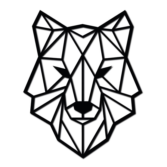 Tête de loup - Noir - Design : Ryny Design