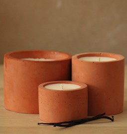 Bougie parfumée en béton - Terracotta - Vanille
