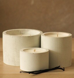 Concrete scented candle - Grey clay - Vanilla
