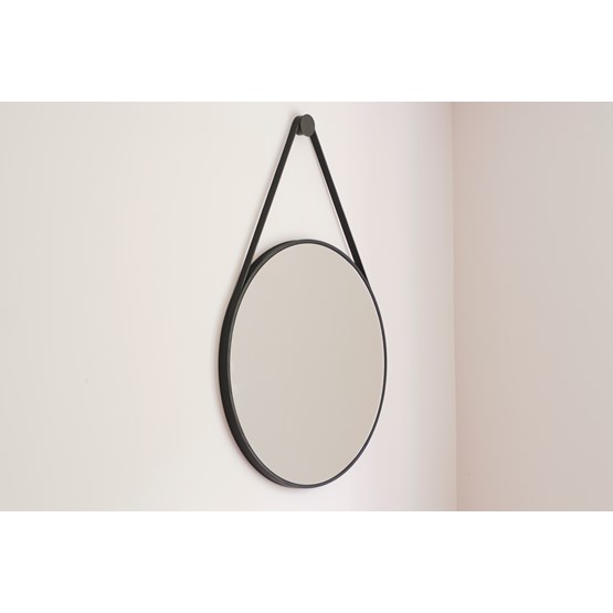 Miroir Rond Suspendu LOOP - Noir - Design : NOBLE AND WOOD