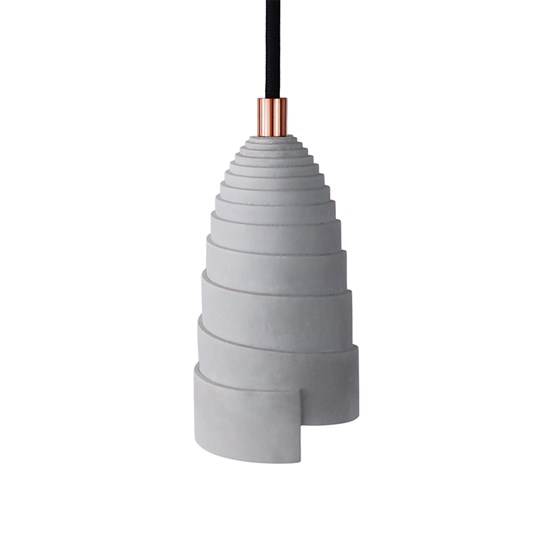 Lampe suspension en béton accessoires cuivrés - Flanelle - Design : Gone's