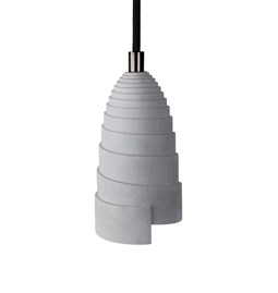 Lampe suspension en béton accessoires noirs - Flanelle