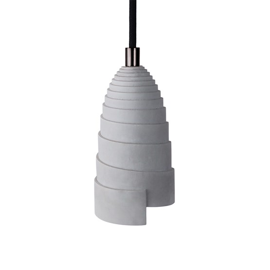 Lampe suspension en béton accessoires noirs - Flanelle - Béton - Design : Gone's