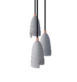 Lamp concrete suspension brass accessories- Triple flannel