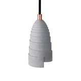 Luminaire suspension en béton accessoires cuivres - Flanelle triple - Béton - Design : Gone's 5