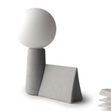 Lampe de table PHARE avec son marque-page Bicoque - Ampoule LED effet porcelaine  - Béton - Design : Gone's 3