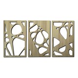 Wall decoration Triptych frame Cells - Verni - Light Wood - Design : Ryny Design 3