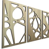 Wall decoration Triptych frame Cells - Verni - Light Wood - Design : Ryny Design 4