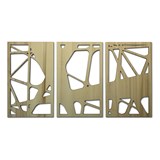 Triptych frame Curves - Verni - Light Wood - Design : Ryny Design 2