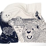 JEANNETTE Birth Blanket / Kid - Blue - Design : KVP - Textile Design 7
