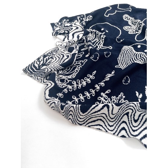 Couverture de naissance  / Enfant - SACHA - Bleu - Design : KVP - Textile Design