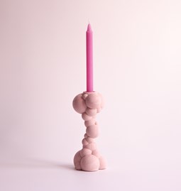 Molecules - Tall candle holder - Pink marble