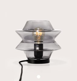 Blown Glass Table Lamp KATY in Gris Anthracite