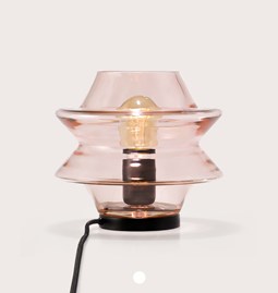 Blown Glass Table Lamp KATY in Rose Blush