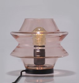 Blown Glass Table Lamp KATY in Rose Blush