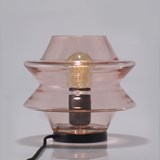 Blown Glass Table Lamp KATY in Rose Blush 2