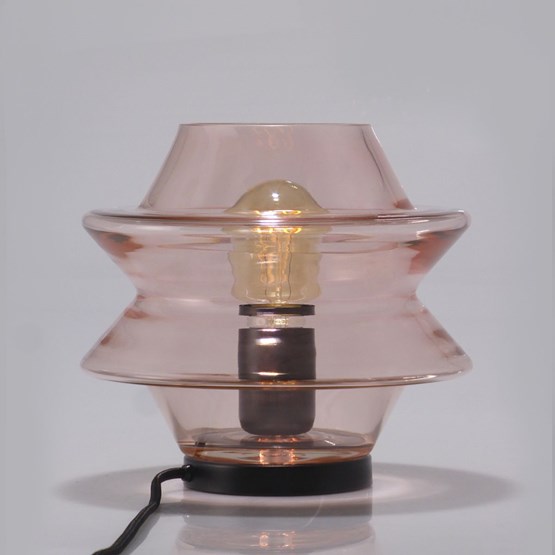Blown Glass Table Lamp KATY in Rose Blush - Design : Kulile