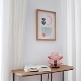 Blown Glass Table Lamp KATY in Rose Blush 4