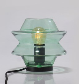 Blown Glass Table Lamp KATY in Kaki Poudré