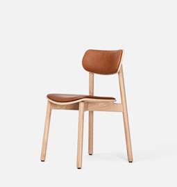 OTIS Chair - Oak + Cognac Leather Seat & Back
