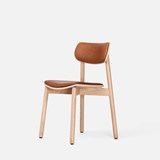 OTIS Chair - Oak + Cognac Leather Seat & Back - Light Wood - Design : John Green 2