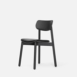 Chaise OTIS - Noir + Assise en cuir noir 2