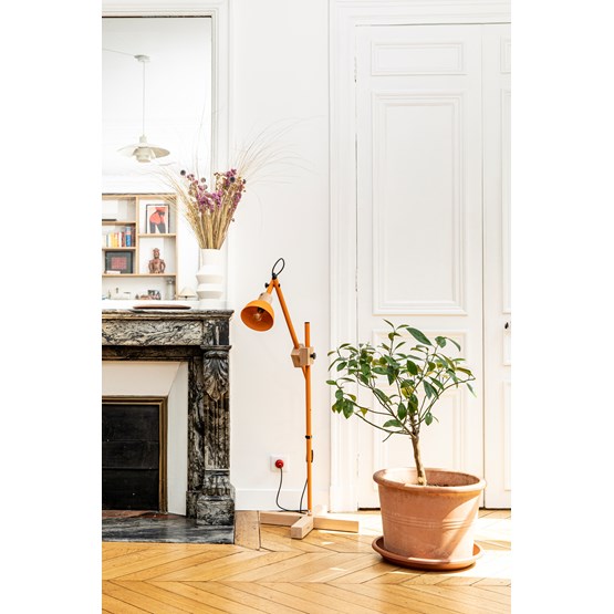 cane floor lamp orange - Orange - Design : MAUD Supplies