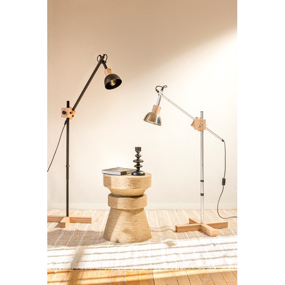 cane floor lamp aluminium - Design : MAUD Supplies