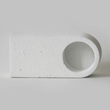 Bougeoir arche - Béton blanc sablé - Béton - Design : AKARA. 3