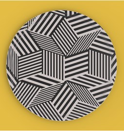 Penrose Black Stripes  Round Tray
